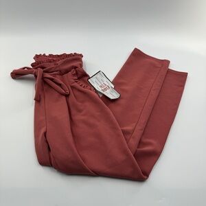 Mia Rose Rosy Pink Paperbag Tie Pants | Women’s Size Small | NWT